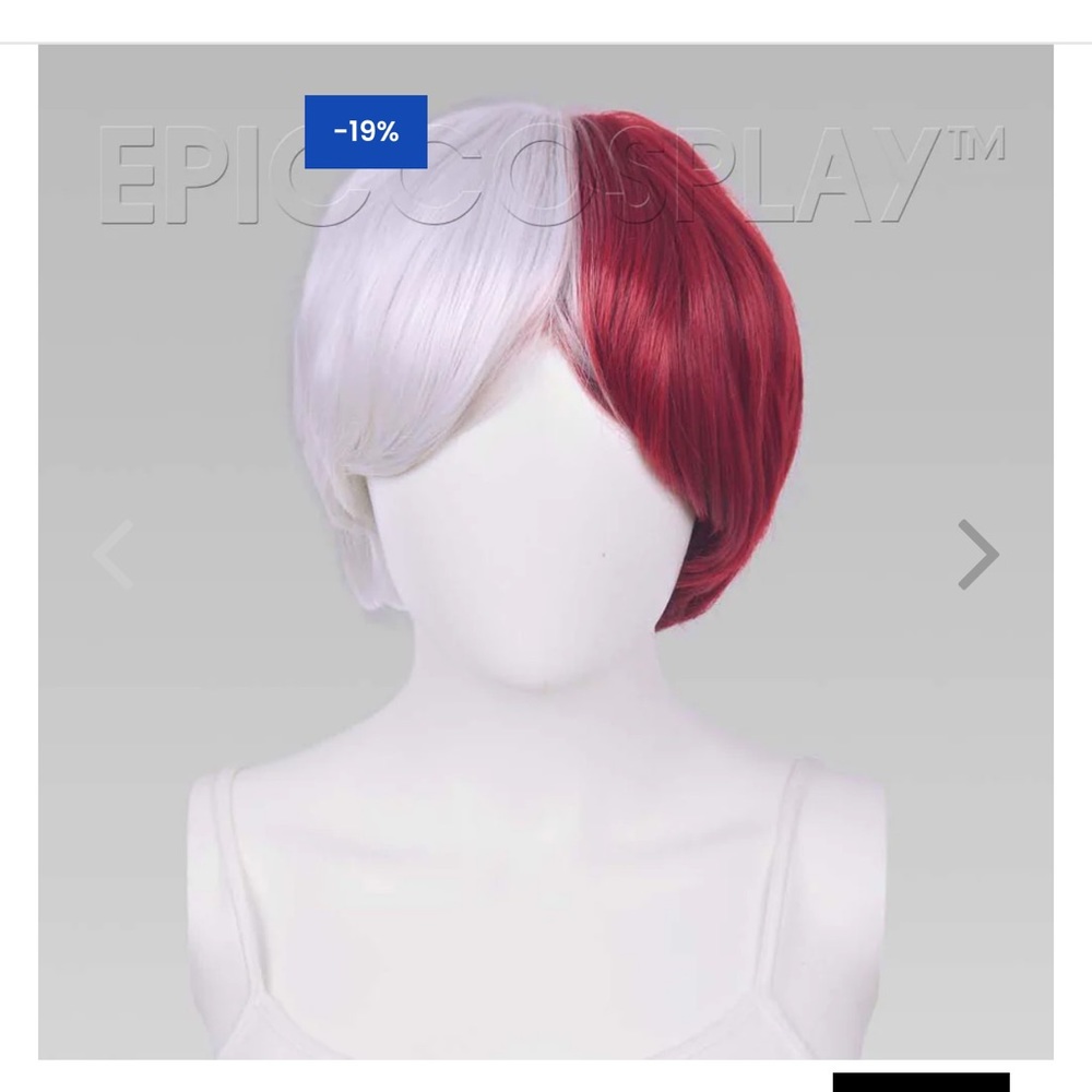 Short 2 Toned Gray and Burgundy Cosplay wig